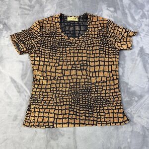 Vintage Jaipur Shirt Womens Large Animal Print Short Sleeve Retro Capsule Unique